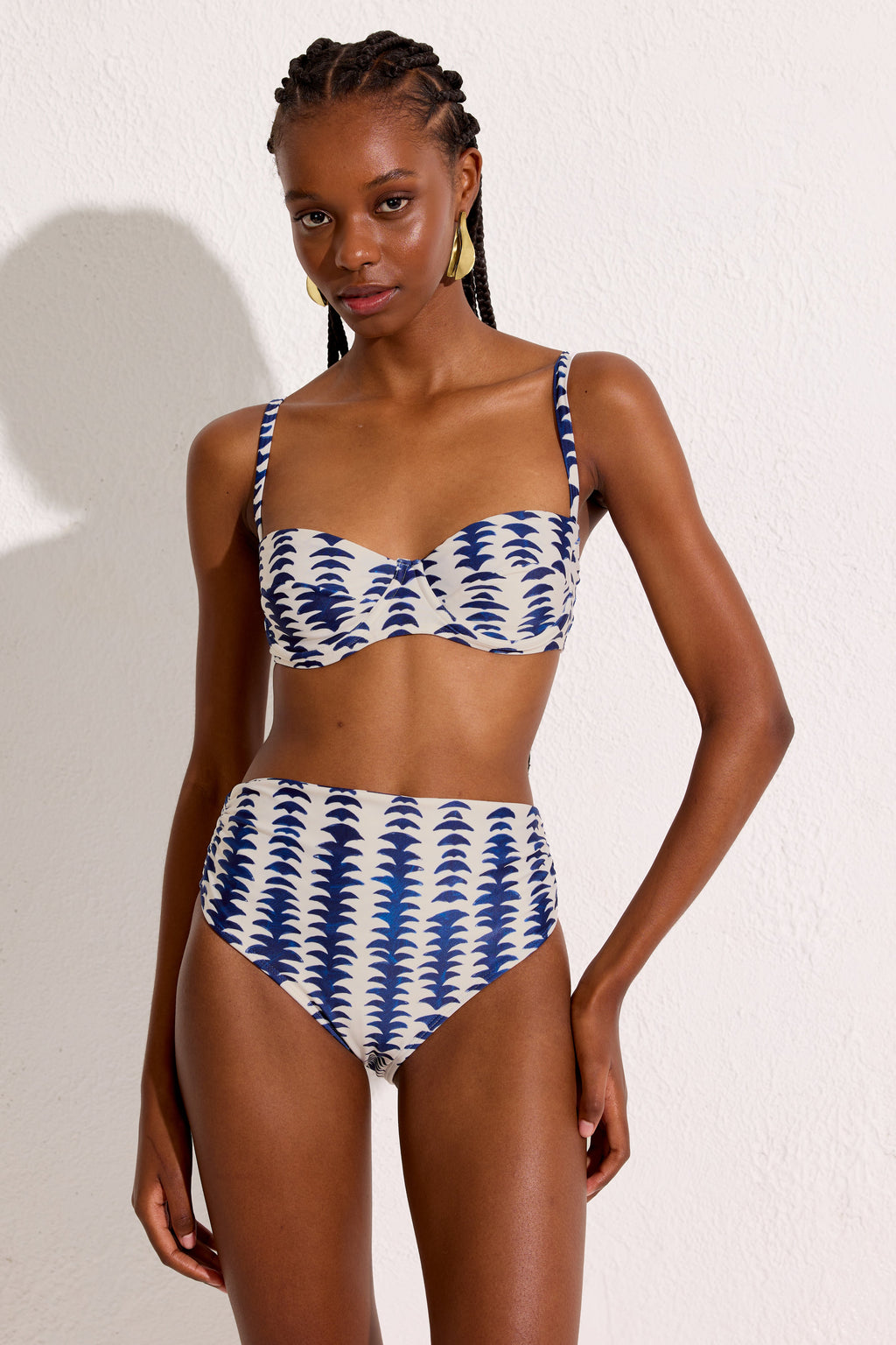 Retro Denim-Cup Bikini Top