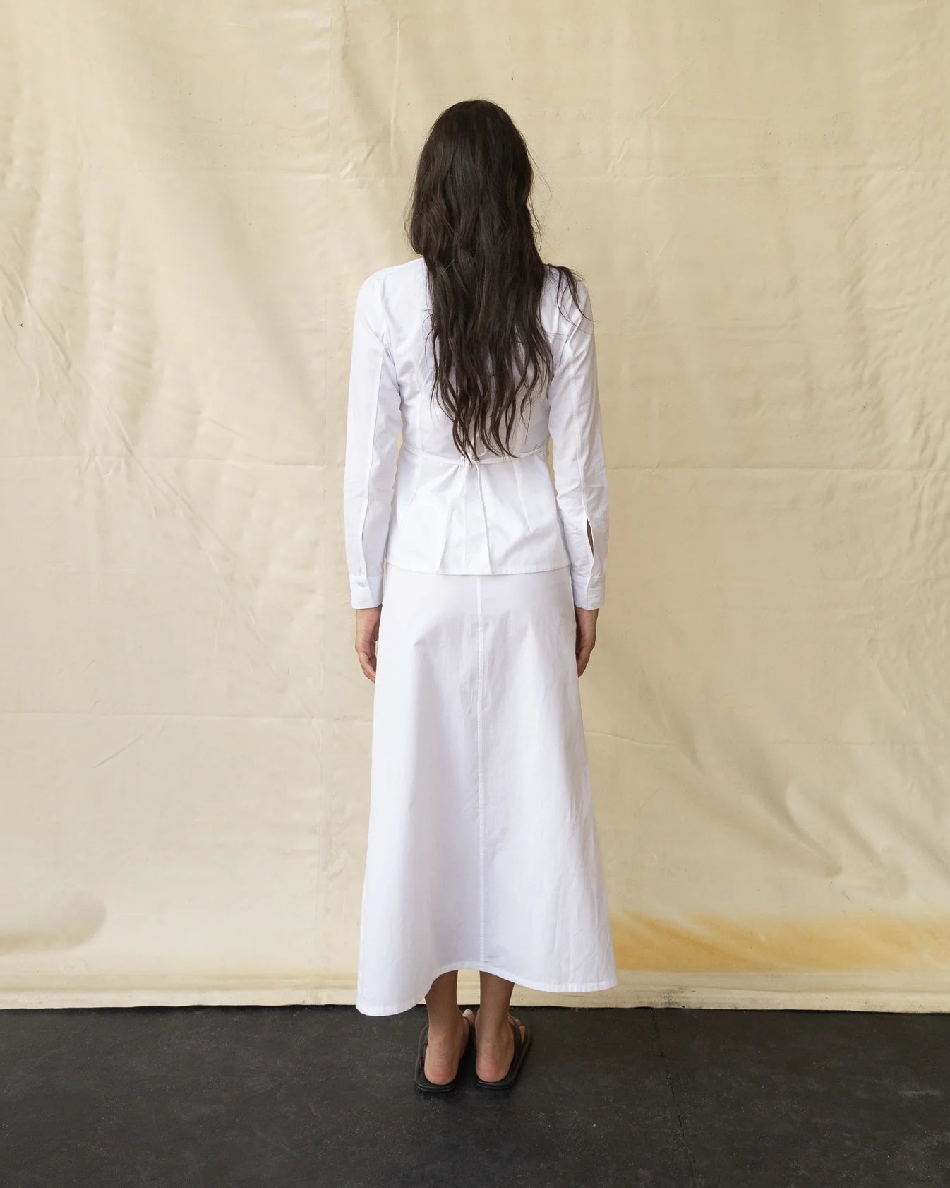 Falda Midi Algodón Blanca