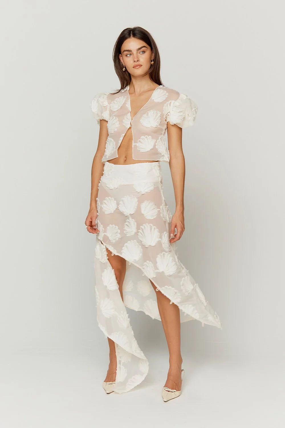 Scattered Shells Applique Skirt