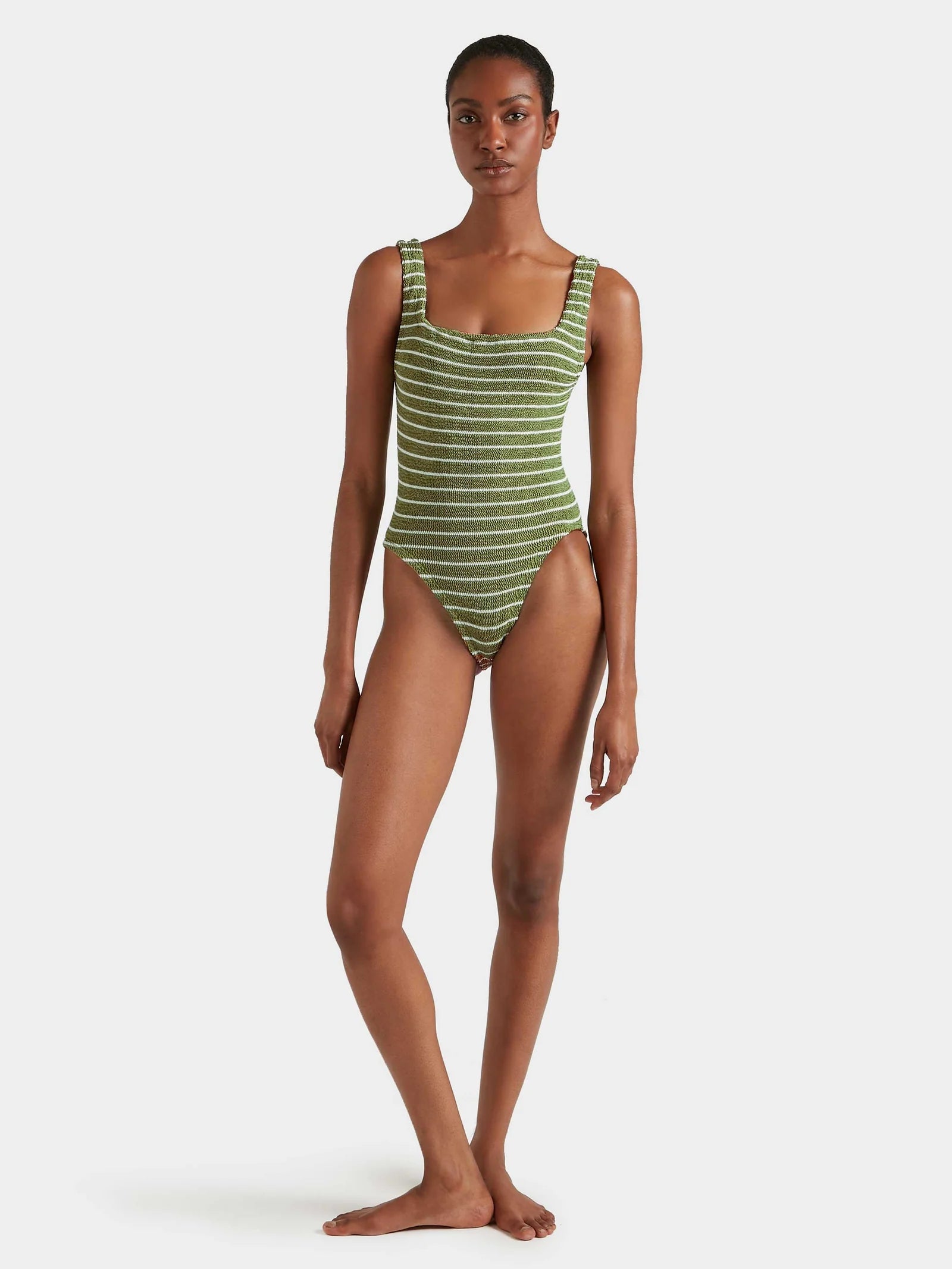 Square Neck Swim Stripe